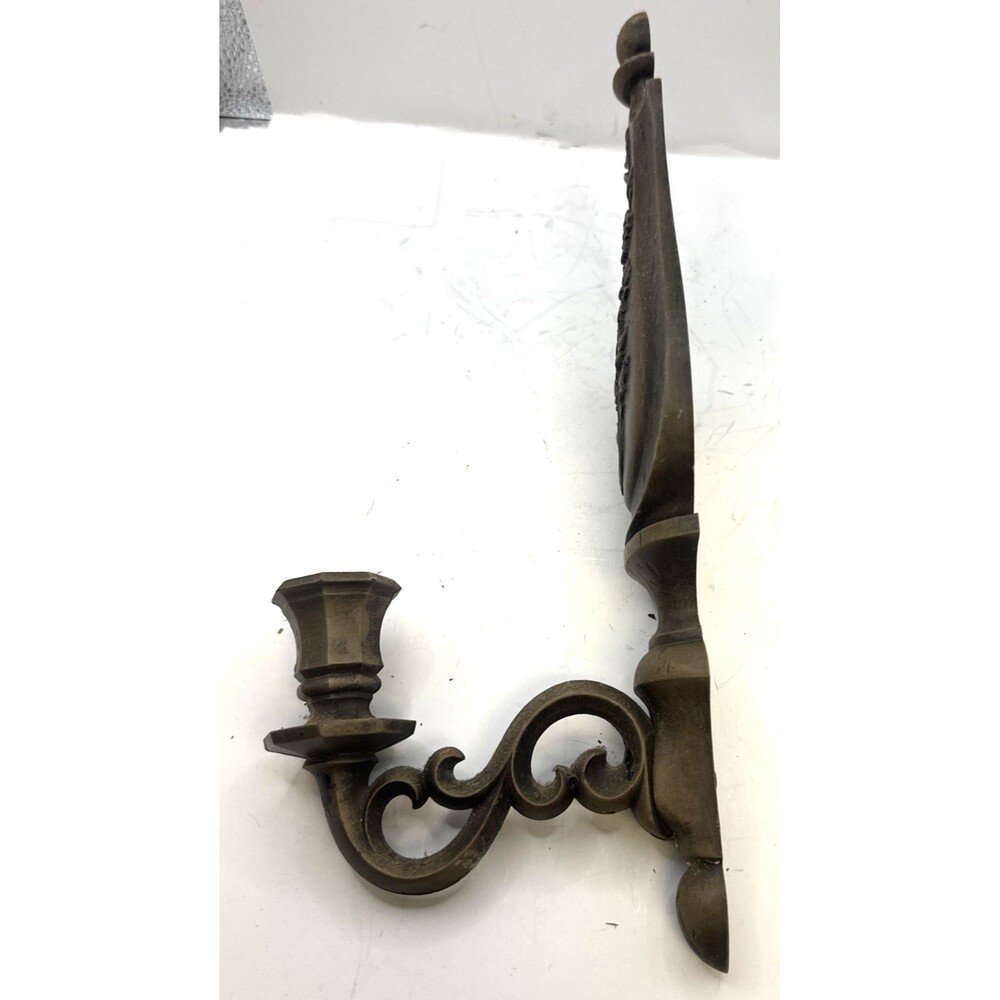 Vintage Pair Dart USA Syroco #4015 Wall Sconce Candle Holders 14" Flowers daisy - Picture 4 of 10
